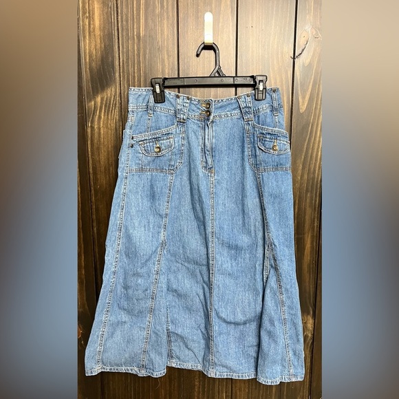 Retro/Vintage/Y2k Gored Midi-Length Jean Skirt from Faded Glory-Size: 12 - Picture 1 of 10